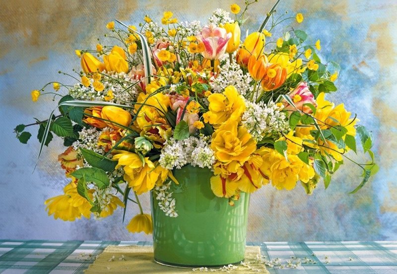 CASTOR 1000 EL. SPRING FLOWERS IN GREEN VASE PUZZLE 14+