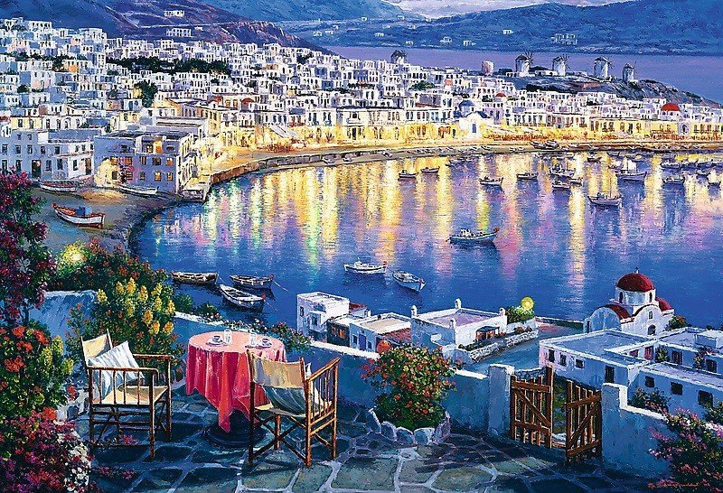 TREFL 1500 EL. MYKONOS O ZACHODZIE SŁOŃCA PUZZLE 12+