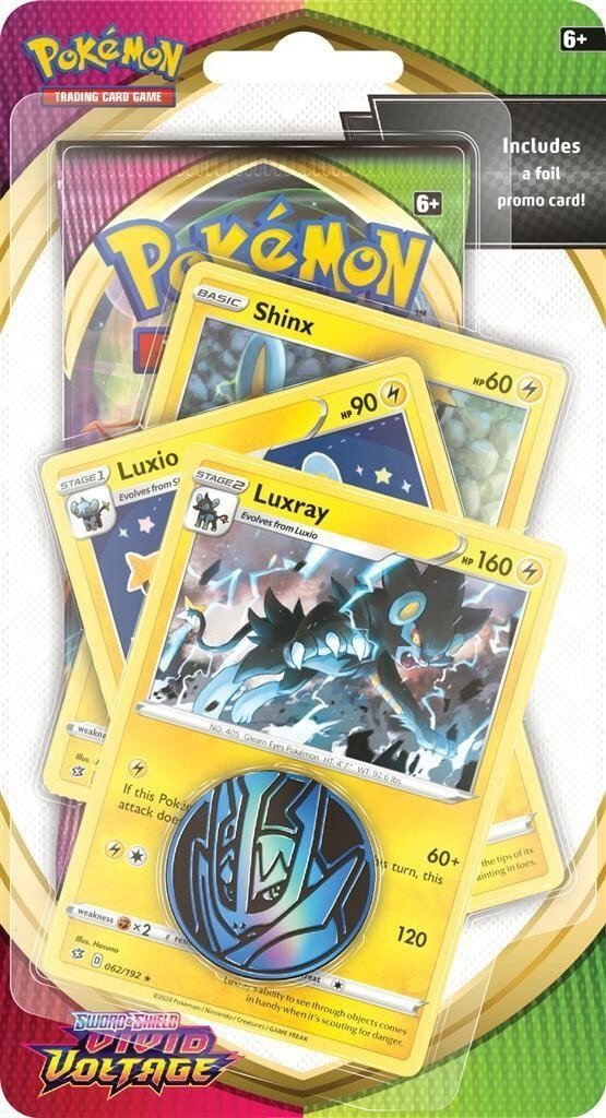 POKEMON KARTY TCG VIVID VOLTAGE PREMIUM CHECKLANE SHINX 6+