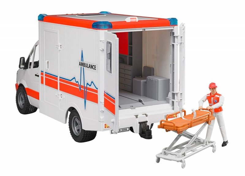 BRUDER SAMOCHÓD MB SPRINTER AMBULANS Z FIGURKĄ 4+