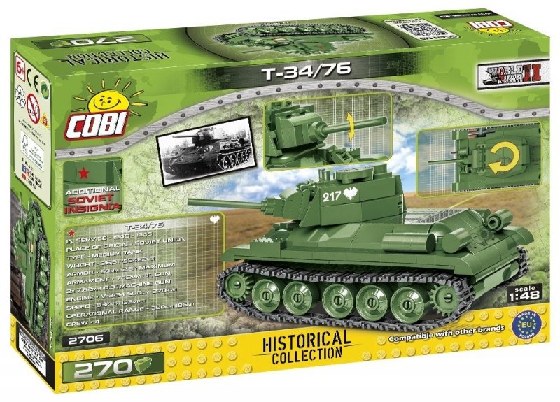 COBI HISTORICAL T-34/76 270EL. 2706 6+