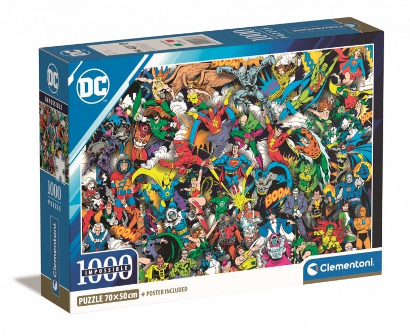 CLEMENTONI 1000 EL. COMPACT DC COMICS LIGA SPRAWIEDLIWYCH (JUSTICE LEAGUE) 39863 PUZZLE 10+