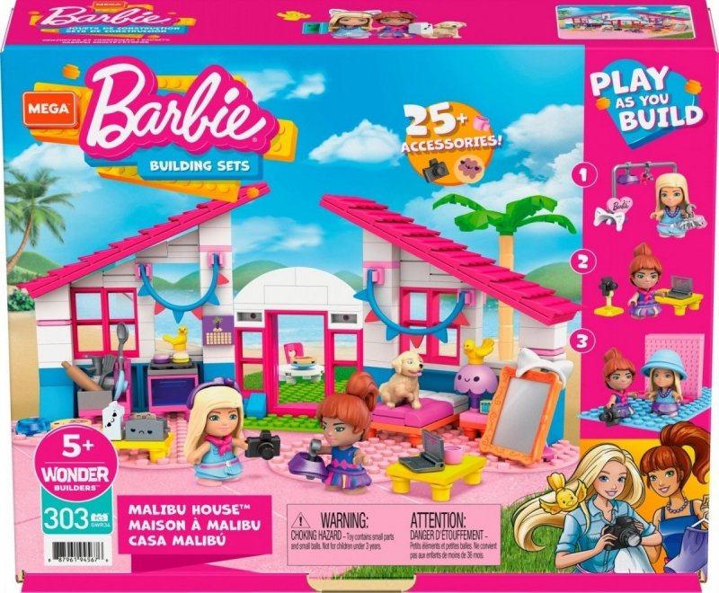 MEGA BLOKS KLOCKI MEGA CONSTRUX BARBIE DOM W MALIBU 5+