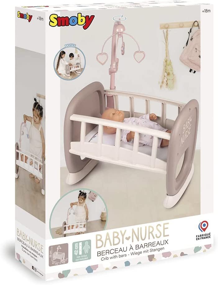 SMOBY KOŁYSKA Z KARUZELKA BABY NURSE DLA DZIECI 18M+