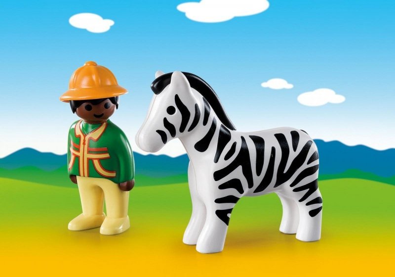 PLAYMOBIL 1-2-3 STRAŻNIK Z ZEBRĄ 9257 18M+