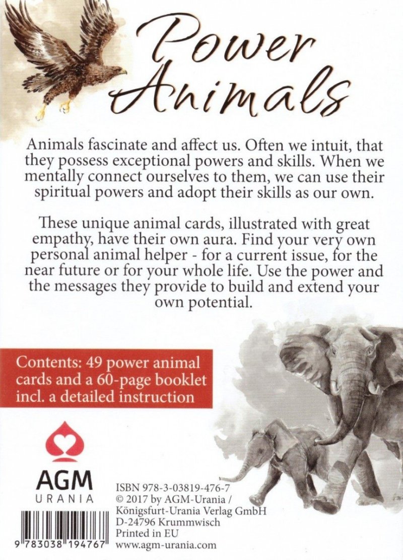 CARTAMUNDI KARTY TAROT POWER ANIMAL CARDS 18+