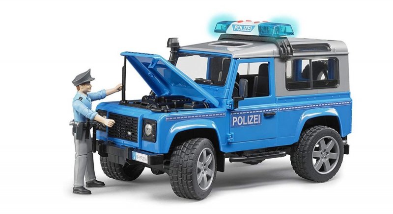 BRUDER SAMOCHÓD LAND ROVER DEFENDER POLICYJNY Z FIGURKĄ 4+