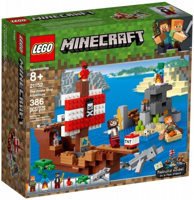 LEGO MINECRAFT PRZYGODA NA STATKU PIRACKIM 21152 8+
