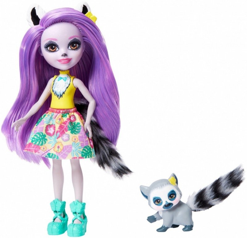 MATTEL ENCHANTIMALS LALKA LARISA LEMUR + ZWIERZĄTKO RINGLET GFN44 4+