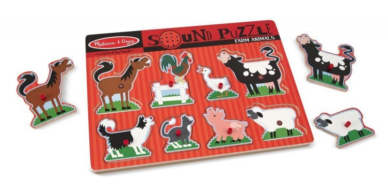 MELISSA &amp; DOUG PUZZLE DŹWIĘKOWE - FARMA 2+