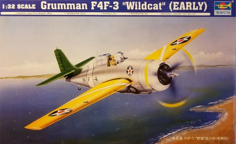 TRUMPETER GRUMMAN F4F-3 WILDCAT EARLY 02255 SKALA 1:32