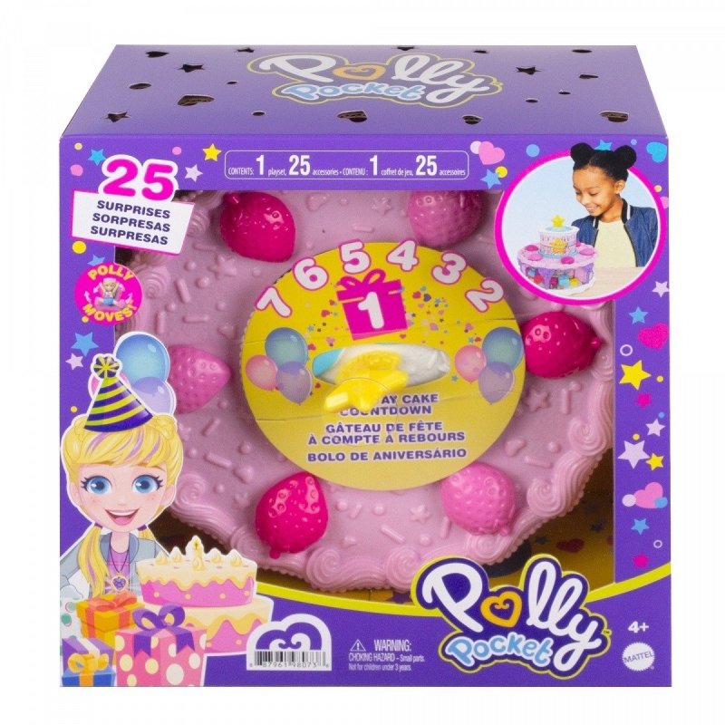 MATTEL POLLY POCKET ZESTAW DO ZABAWY TORT URODZINOWY GYW06 4+