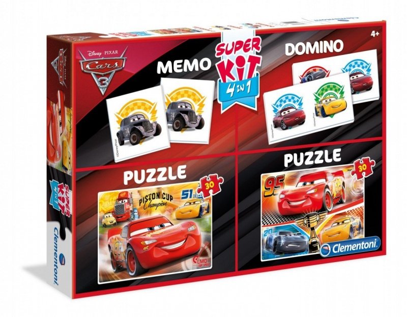 CLEMENTONI 2X30 EL. MEMO DOMINO CARS 3 AUTA 3 4+