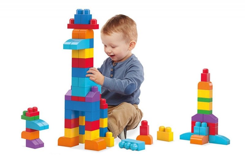 MEGA BLOKS KLOCKI 60 EL. TORBA NIEBIESKA DCH55 12M+