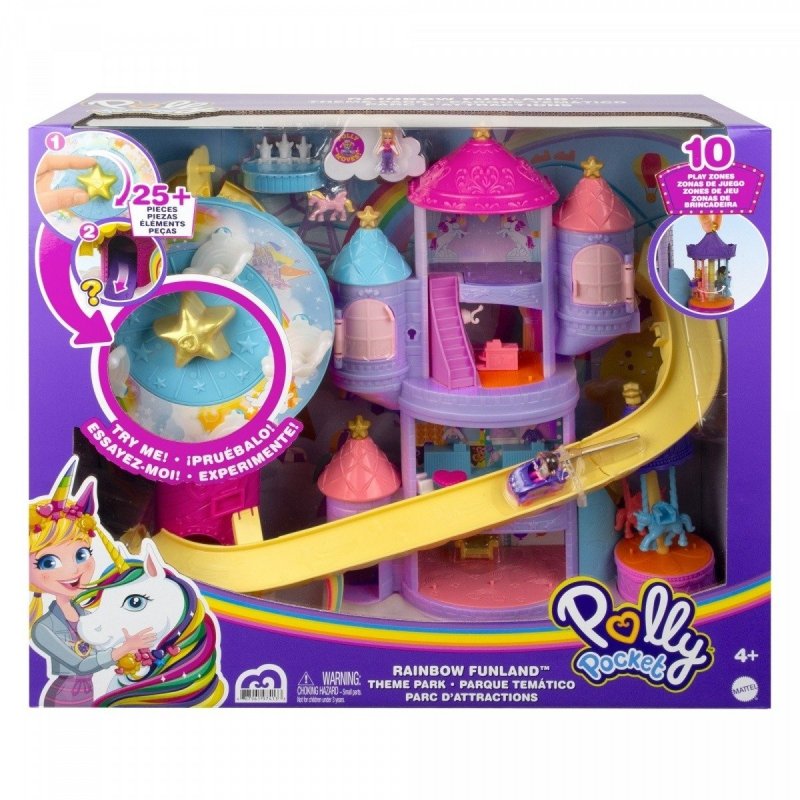 MATTEL POLLY POCKET TĘCZOWY PARK ROZRYWKI GYK44 4+