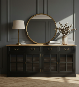 CZARNA KOMODA TEUS 4D.