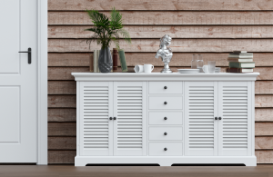 BIAŁA KOMODA HAMPTONS 5SZ.4D.