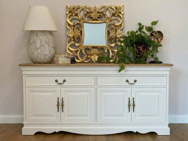 BIAŁA KOMODA W STYLU PROWANSALSKIM VANIL 2SZ.4D