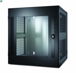 AR100 Szafa rack NetShelter WX 13U z pionową szyną montażową z otworami gwintowanymi, przednie drzwi szklane, czarna (631mm głębokości)