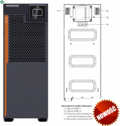 ITY3-EX100HB SOCOMEC zewnętrzny moduł bateryjny do UPS ITYS 3 6-8-10kVA (6-8-10kW), 192V, 1 łańcuch baterii wewnętrznych.