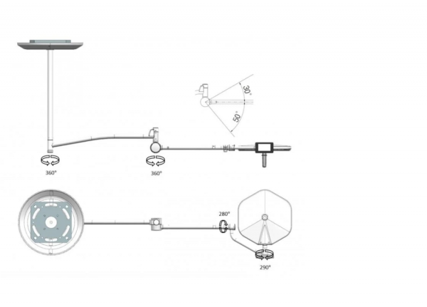 Lampa Operacyjno-Zabiegowa Bezcieniowa LUVIS S250C Sufitowa