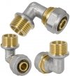 KOLANO KOLANKO NYPLOWE PEX ALUPEX SKRĘCANE 25 mm x 1'' GZ MOSIĄDZ