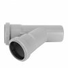 TRÓJNIK RÓWNOPRZELOTOWY KANALIZACYJNY FI 50x50mm KĄT 45° SZARY PCV PP