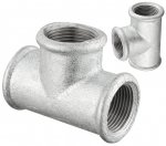 TRÓJNIK OCYNKOWANY OCYNK W/W 1 CAL DN25 RÓWNOPRZELOTOWY ŻELIWNY SOLIDNY