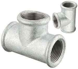 TRÓJNIK OCYNKOWANY OCYNK W/W 1 CAL DN25 RÓWNOPRZELOTOWY ŻELIWNY SOLIDNY
