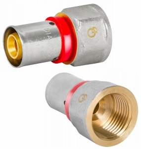 ZŁĄCZKA MUFOWA ZAPRASOWYWANA PEX ALUPEX FI 25x3/4 GW MOCNY MOSIĄDZ DIAMOND FZZ-002.3/4X25.ZŁ-DZ