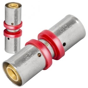 ZŁĄCZKA MUFKA RÓWNOPRZELOTOWA ZAPRASOWYWANA PEX ALUPEX PERT Ø 25x25 TYP U FZZ-003.25X25.ZŁ-2