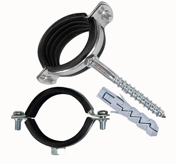 UCHWYT STALOWY Z GUMĄ POJEDYNCZY 3" OBEJMA DO RURY 88-98mm ŚRUBA KOŁEK