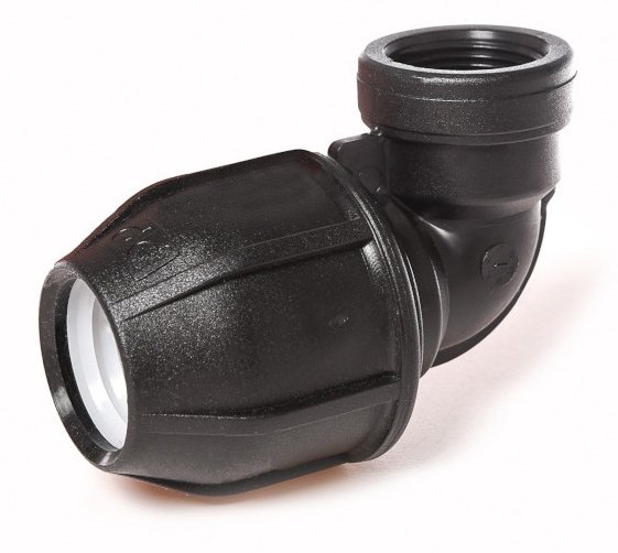 Kolano Skręcane PE fi 25 x 3/4&quot; GW do RURY WĘŻA ZŁĄCZKA Do Nawadniania