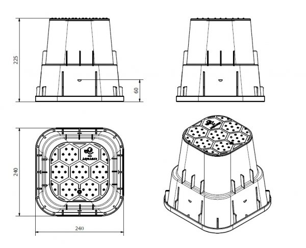 SKRZYNKA STUDZIENKA ZAWOROWA MINI DO MAX 1 ELEKTROZAWORÓW MOCNA - BRĄZOWA