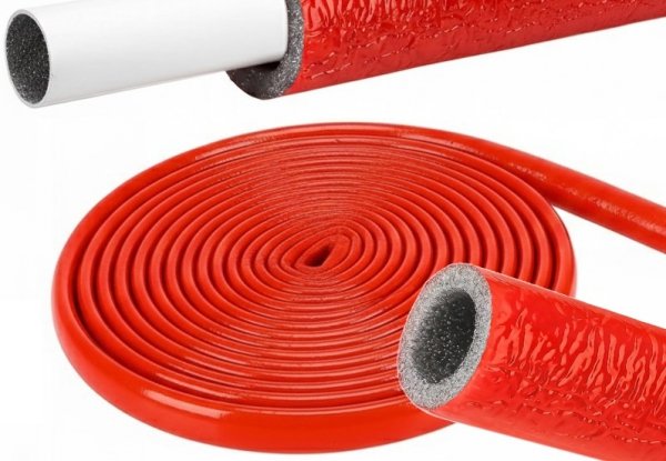 IZOLACJA OTULINA NA RURĘ PEX MIEDZIANĄ FI 28/6mm CZERWONA W KRĘGU KRĄG 10m