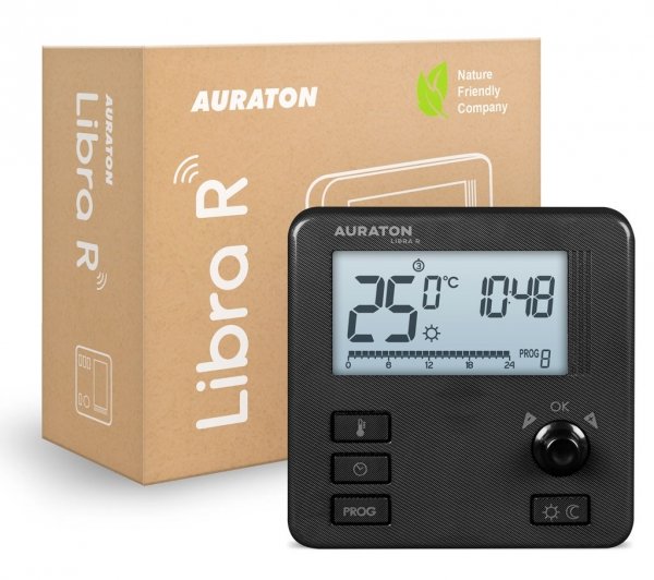 AURATON LIBRA R CZARNY TYGODNIOWY BEZPRZEWODOWY REGULATOR TERMOSTAT