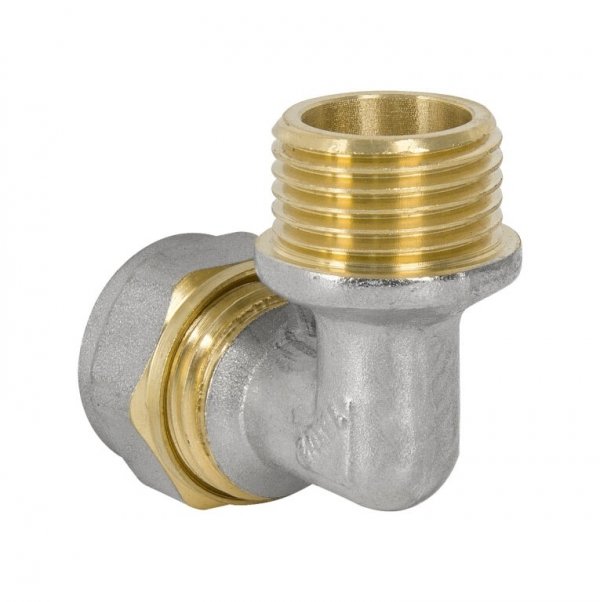 KOLANO KOLANKO NYPLOWE PEX ALUPEX SKRĘCANE 20 mm x 1/2'' GZ MOSIĄDZ