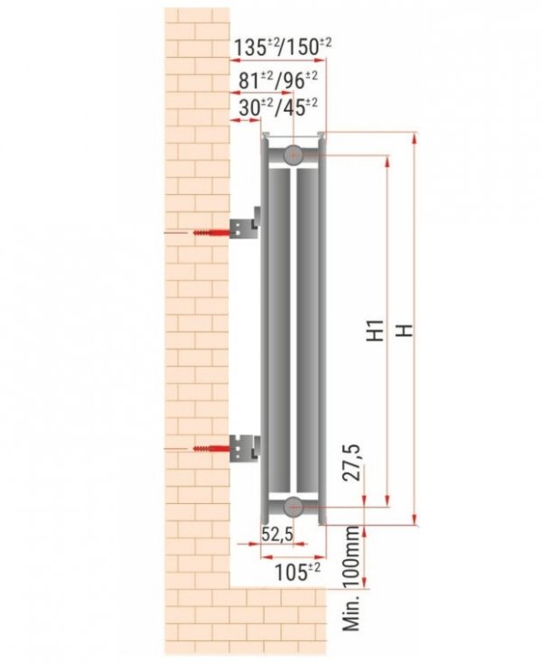 GRZEJNIK C22 550x700 PANELOWY STALOWY DWUPŁYTOWY BOCZNY DIAMOND 55x70cm