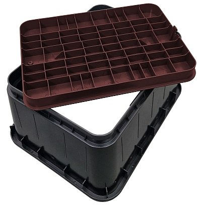 SKRZYNKA STUDZIENKA ZAWOROWA JUMBO - DO 6 ELEKTROZAWORÓW - DUŻA BRĄZOWA 14"