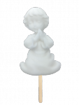 Dekoracja cukrowa KOMUNIA dziecko - płaskorzeźba na piku 1szt