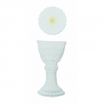 	Cukrowa dekoracja na tort komunijny BIAŁY KIELICH + HOSTIA