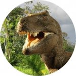 Opłatek na tort okrągły Tyranozaur 2