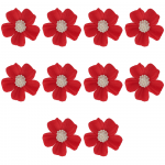Kwiatki cukrowe na tort NIEZAPOMINAJKA 10szt czerwone