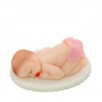 Bobas w pampersie różowy - dekoracja tortu na chrzest