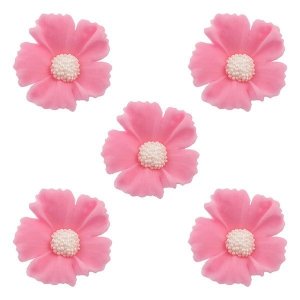 Duże kwiaty cukrowe na tort CHABER 5szt różowe