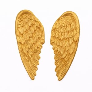 Dekoracja cukrowa na tort - ZŁOTE SKRZYDŁA Chrzes Komunia