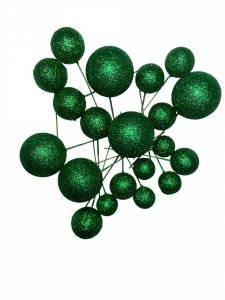 Toppery do dekoracji KULKI BROKATOWE ZIELONE 20 szt.