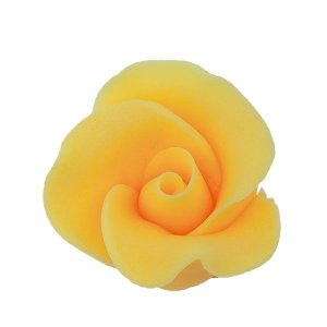 Róża MAŁA - żółta - Kwiatek cukrowy na tort