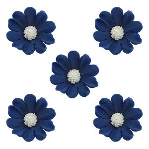 Duże kwiaty cukrowe na tort STOKROTKA 5szt granatowe