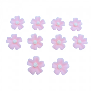 Kwiatki cukrowe na tort NIEZAPOMINAJKA 10szt Różowy pastelowy